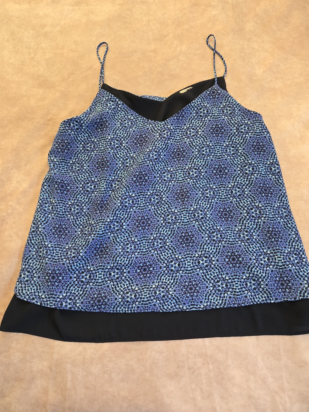 Blue Mosaic V-Neck Spaghetti Strap Camisole